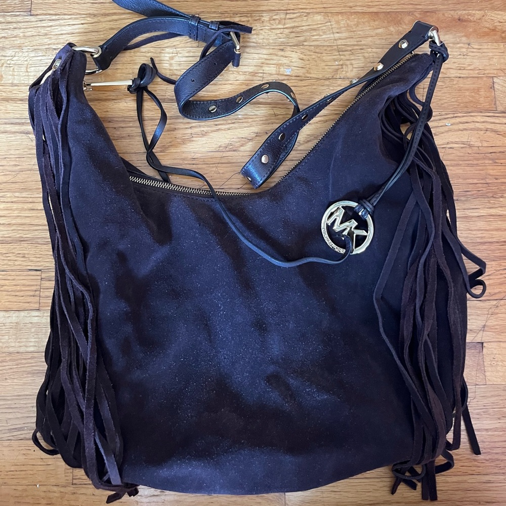 Michael Kors Dark Brown Fringe Hobo Bag